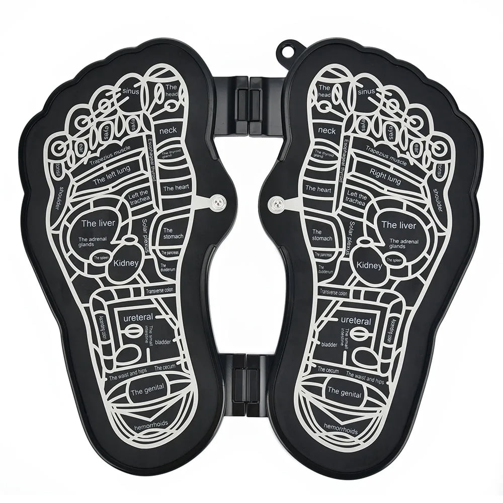 EMS Foot Massager Pad with Romote Control, Electric USB Rechargeable Foot Massage Mat with 8 Modes 19 Intensity Promote Blood Circulation