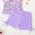 thumbnail image 4 of GXWEA Girls Swimsuits Size 10-12 Girls' Summer Swimwear Two Piece Boyshort Tankini Kids Swimsuit(Purple,7-8 Years), 4 of 5