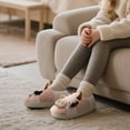 thumbnail image 5 of Fuzzy Cow Slippers for Kids Cute Fluffy Cow Toddler House Slippers Girls Boys Animal Cartoon House Shoes for Indoor Outdoor, 5 of 6
