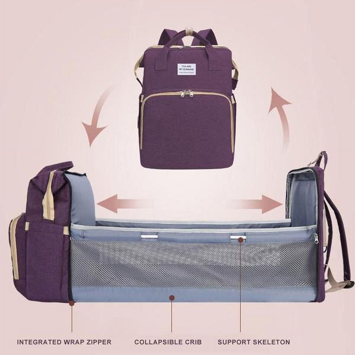 Awmazing Baby Convertible Baby Diaper Bag - Multi-Purpose Travel Baby Bag Bassinet & Changing Pad