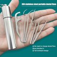 thumbnail image 3 of 7 Unids/set Palillos de Dientes Portátiles de Acero Inoxidable Bolsillo Palillos de Metal Reutilizables para Picnic Al Aire Libre Camping Viajar Plata 9.5*2 cm, 3 of 5