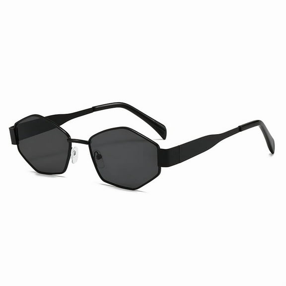Fashionable sunglasses, metal small frame polygonal shading sunglasses