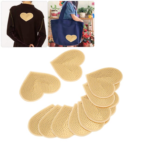 Parche bordado para planchar con corazón dorado 10 piezas de parches de corazón para planchar con lentejuelas doradas cubiertas de imperfecciones agujeros de algodón para ANGGREK Otros