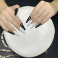 thumbnail image 3 of Uñas postizas largas estilo ballet en colores sólidos, 100 piezas en caja azul, diseño moderno para salones y uso en casa., 3 of 6