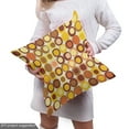 thumbnail image 4 of Ambesonne Mid Century Fabric by the Yard Upholstery, Design Retro Square, 1 Yard, Brown Yellow Coral, 4 of 4