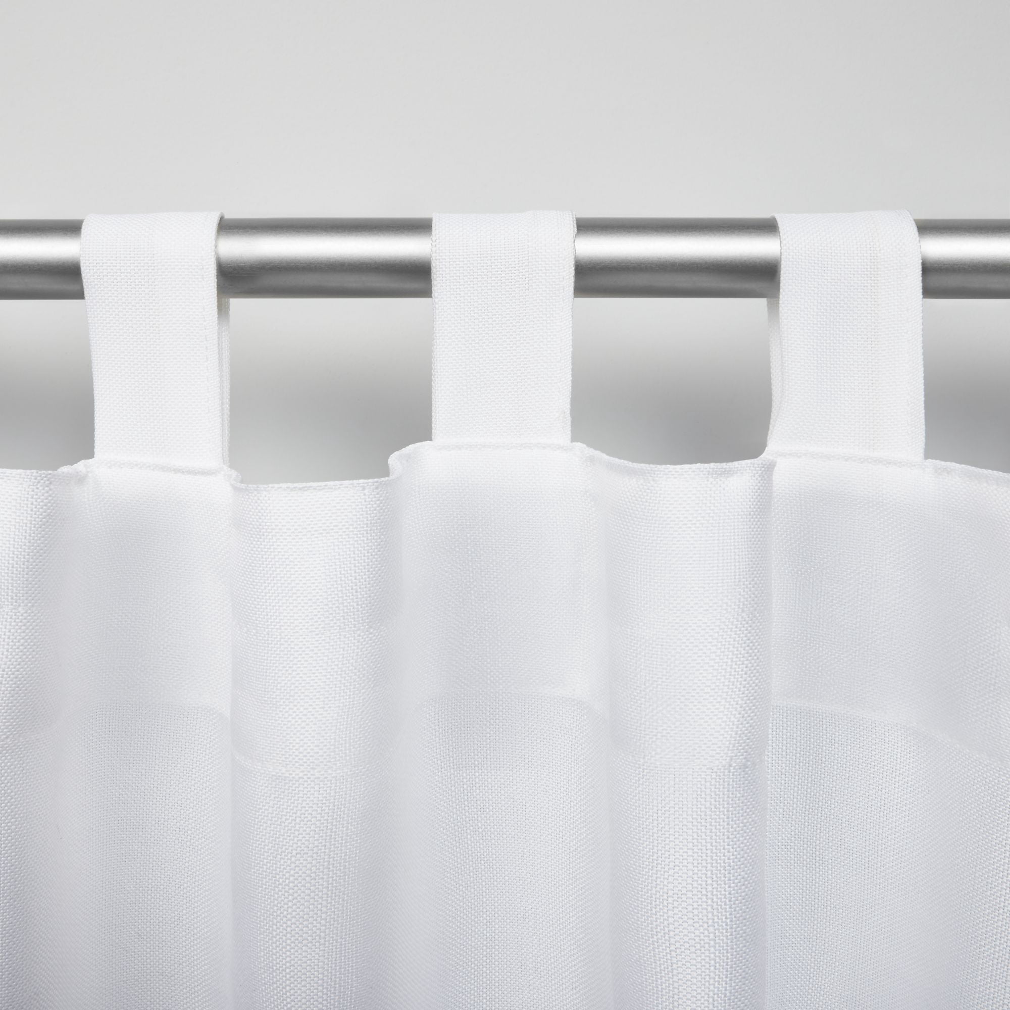 Exclusive Home Curtains Biscayne Indoor/Outdoor Two Tone Textured Tab Top Curtain Panels, 54"x120", White, Set of 2
