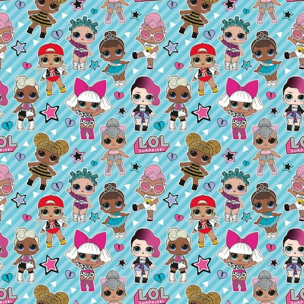 LOL Surprise Paper Gift Wrap - 30 Inch X 5 Ft - 1Roll - Blue - Walmart.com