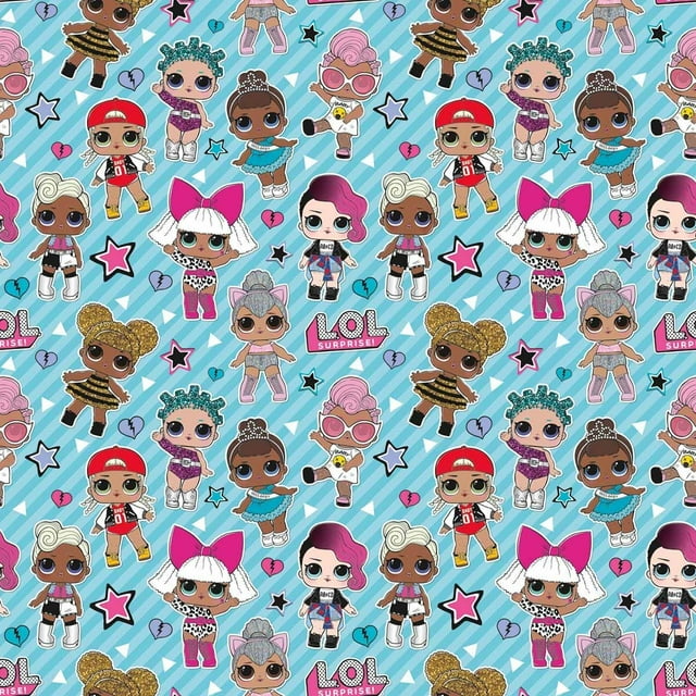 LOL Surprise Paper Gift Wrap 30 Inch X 5 Ft 1Roll Blue