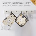 thumbnail image 4 of Yayeee Oven Mitts and Pot Holder Set of 2 Heat Resistant Kitchen Gloves Baking Hot Pad, Halloween Black Pumpkins, 4 of 5