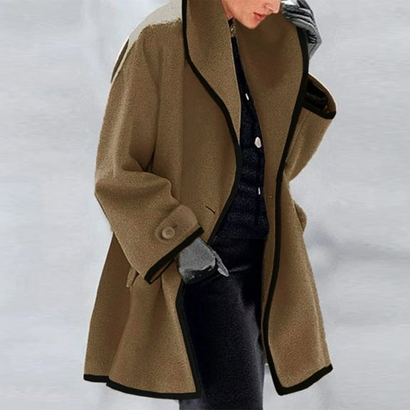 Sanbonepd Womens Fashion Winter Fleece Jacket Cardigan Casual Trench Coat