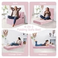 thumbnail image 6 of Jakoola Folding Sofa Bed - Convertible Floor Couch with High-Density Foam and Comfortable Corduroy Cover, Portable Chair with Fitted Bag and Pillow, Pink, 6 of 12