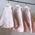 thumbnail image 2 of Vestido infantil de jacquard rosa para múltiples ocasiones, para niñas de un año, para organizar fiestas de cumpleaños, pasarela, piano, 2 of 5