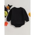 thumbnail image 4 of LMLYSoH Baby Halloween Romper Long Sleeve Round Neck Bat Letter Print Bodysuit Newborn Clothes, 4 of 9