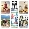 thumbnail image 7 of Yayeee 20oz Insulated Water Bottle Double Wall Stainless Steel with Flip Straw Lid, Colorful Sailboats, 7 of 7
