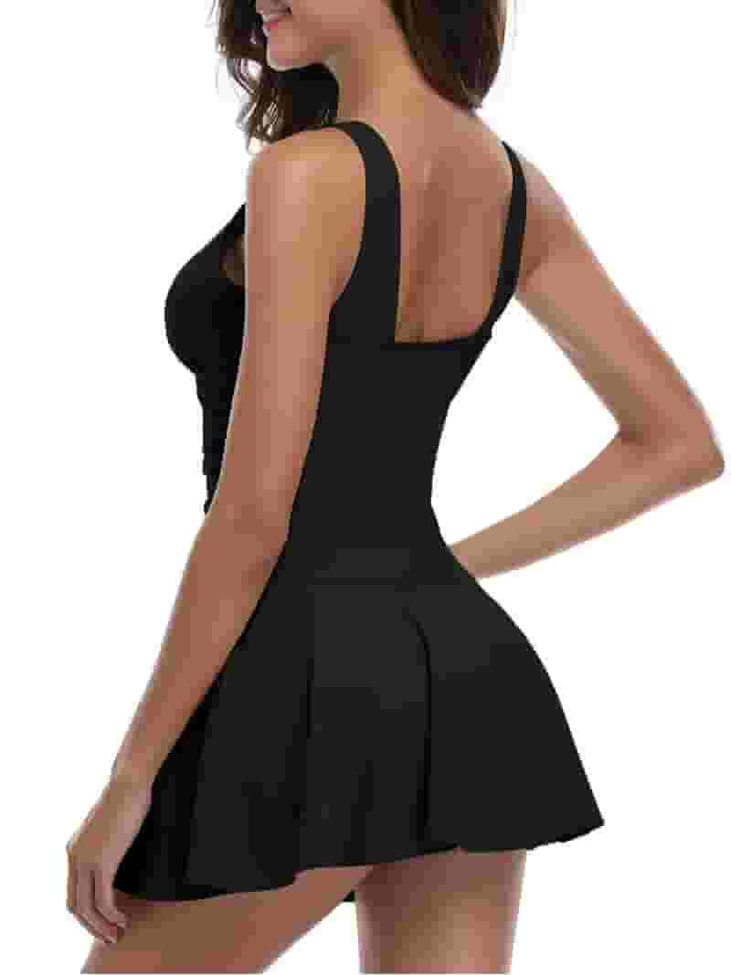 ワンピース CORMIO Women Mid Skirts WANGCASHMEREBLEND 38160 BLACK Black Chama Women's One Piece Skirted Swimsuit Retro V Neck