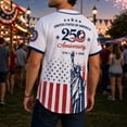 thumbnail image 4 of LEKWK 250Th Anniversary USA Shirts for Men V Neck Breathable American Flag T-Shirt Short Sleeve Loose 4Th of July Shirt 250 Years Birthday Patriotic Tops, 4 of 9