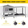 thumbnail image 6 of AIVITUVIN Outdoor Rabbit Hutch Indoor Bunny on Wheels Large Guinea Pig Cage with Run for Any Small Animals,Removable Pull Out Tray, 6 of 7