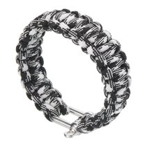 Uxcell Survival Paracord Bracelets, Braided Paracord Bracelet, White, Black