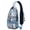 Sky-blue-5, variant on cute Bohemian flower Mandala Elephant Print Sling Bag, Lightweight Durable Daypack with Adjustable Strap for Short Trips, Retro Tribal Artistic Style