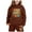 1#Coffee, variant on Kiijoy Toddler Girls Casual Sweatsuits Letter Print Hoodie Sweatpants Outfits, Sizes 2-3T