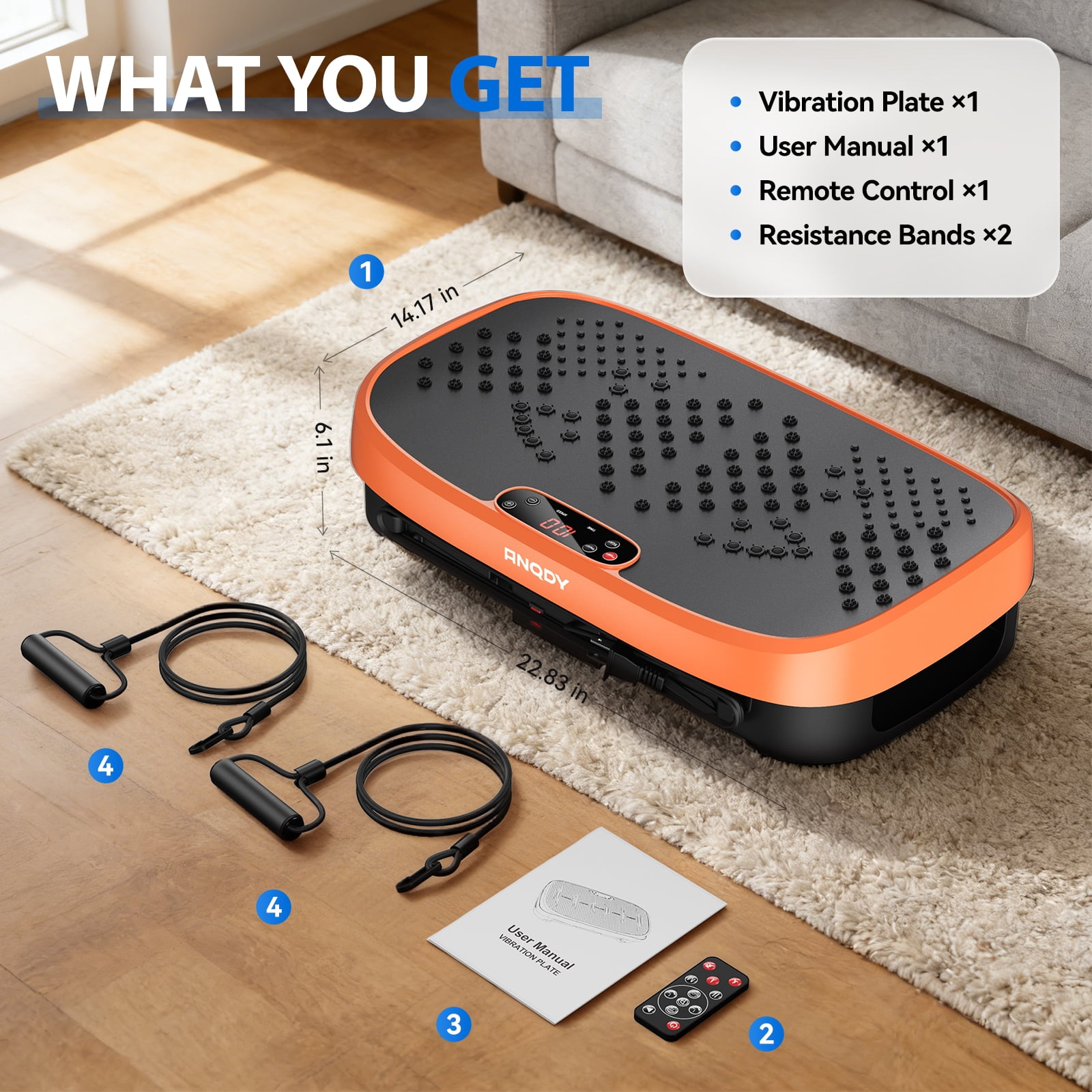 Anqdy Vibration Plate Exercise Machine for Lymphatic Drainage Full Body Vibrating Plate for Home Exercise Gym,450lb Capacity