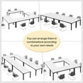 thumbnail image 4 of Tribesigns 78.74-Inch White and Black Conference Table, Large Office Meeting Seminar Desk with Metal Legs and Adjustable Foot Pads, Seats 6–8, Only Table Included, 4 of 5