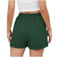 thumbnail image 4 of THDHVS Womens Shorts,Casual Shorts for Women,Womens Solid Linen Casual Shorts High Waisted Shorts Summer Flowy Beach Drawstring Shorts Army Green XL, 4 of 7