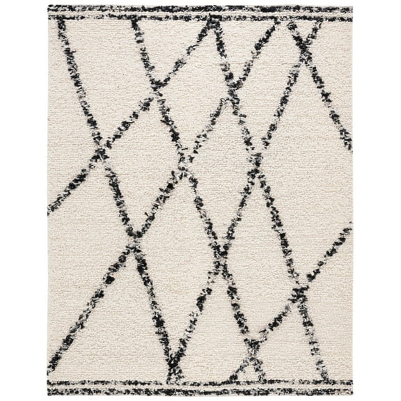 SAFAVIEH Manhattan Kayleah Diamond Area Rug, Ivory/Black, 8' x 10'