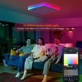 thumbnail image 2 of Annaror Smart LED Ceiling Light WiFi, 13in RGB Flush Mount Lighting Fixture with Remote, Compatible with Alexa Google Home, Low Profile Ceiling Light for Bedroom, Kitchen, Square White, 2 of 8