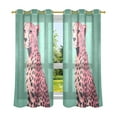 thumbnail image 6 of Yayeee Window Curtains Light Filtering 63"x42" Grommet Panel Pair Home Living Room Decor, Big Pink Cheetah, 6 of 7