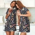 thumbnail image 4 of Sikiie Wildflower Watercolor 1 Print Women's Short-sleeved Nightdress, Round Neck Pullover Nightdress Pajamas Summer Home Wear, 4 of 6