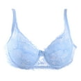 thumbnail image 1 of Wuffmeow Women Underwear Brand Lace Minimizer Padded Lace Sheer Push Up Bra 3/4 Cup, 1 of 6