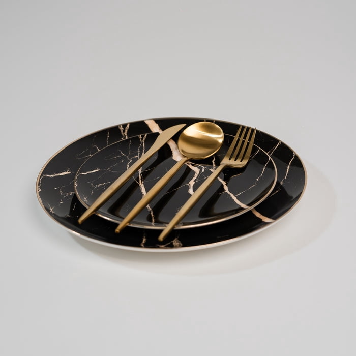 Ozarke Royal Cutlery Set, Stainless Steel Matte Gold (Set of 20)