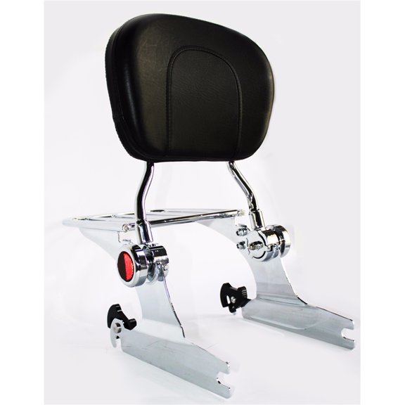 HTTMT- Adjustable Backrest Sissy Bar Luggage rack For Harley Softail 200mm 06 UP Chrome
