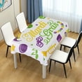thumbnail image 7 of Coolnut Mardi Gras Rectangle Tablecloth Spill-Proof Polyester Table Cloth Table Cover for Kitchen Dining Picnic Holiday Party Decoration,54"x54", 7 of 7