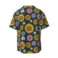 thumbnail image 2 of Wukai Colorful Sunflowers Men's Casual Short-Sleeve Button Down Shirt - Lightweight Summer Dress Shirt for Daily Wear-Medium, 2 of 7