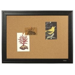 Quartet Home Décor Natural Cork Bulletin Board, 17" x 23", Ebony Frame