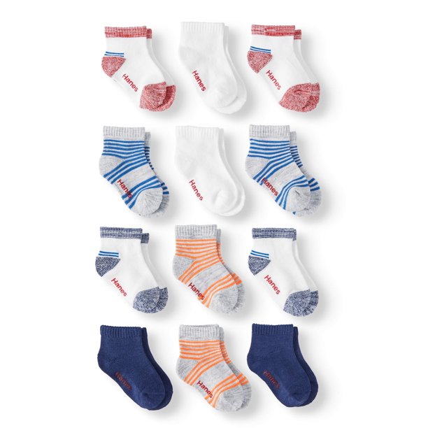 Hanes Hanes Ecosmart Bundle Ankle Socks, 12Pack (Baby Boys and