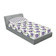 thumbnail image 2 of Ambesonne Floral Fitted Sheet & Pillow Sham Set, Purple Gramophone Orchids, Twin, Multicolor, 2 of 2