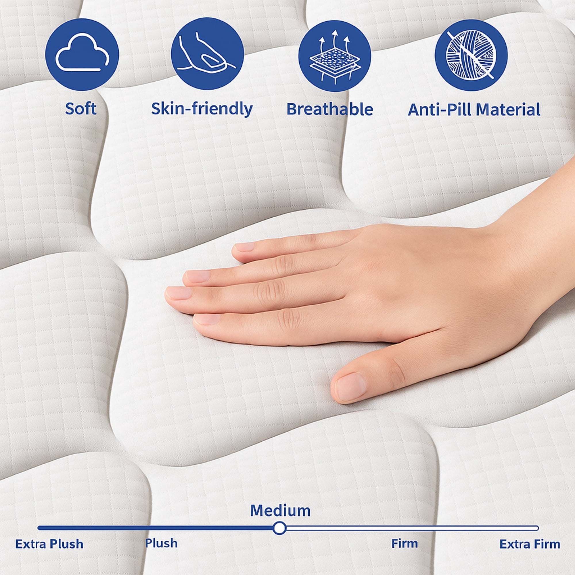 QUXPEA 10 inch Queen Mattress in a Box, Gel Memory Foam and Pocket Spring, Hybrid Medium Comfort, Pressure Relief & Motion Isolation