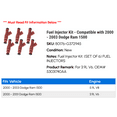 thumbnail image 2 of Fuel Injector Kit - Compatible with 2000 - 2003 Dodge Ram 1500 2001 2002, 2 of 2