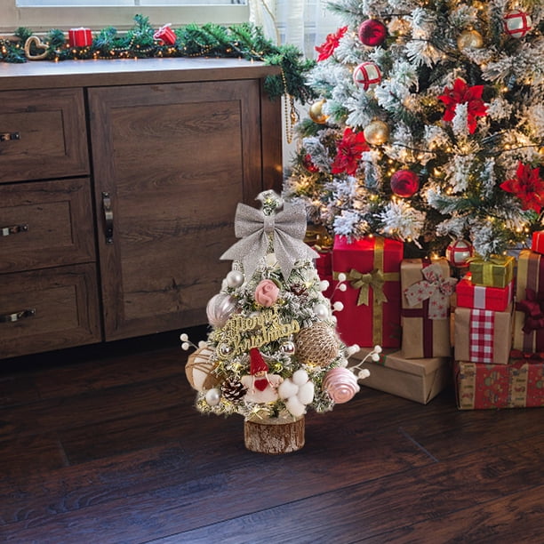 Adornos de Halloween, árbol de Navidad LED luminoso decorativo para el hogar, decoración de escritorio, mini árbol de simulación de escritorio de 0,6 m, regalo navideño, decoraciones navideñas.