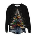 thumbnail image 3 of UPPADA Christmas Sweatshirts for Women Christmas Tree Print Long Sleeve Pullover Tops Fall Comfy Shirt Xmas Crewneck Sweatshirts Lightning, 3 of 4