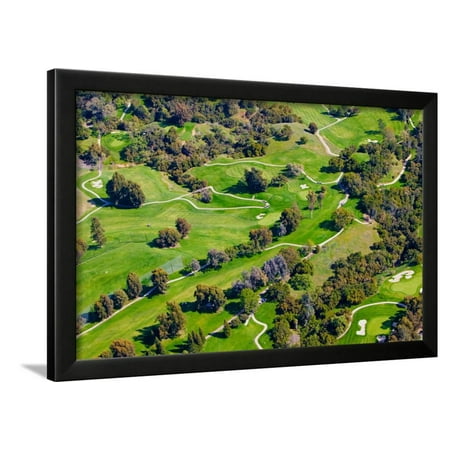 - Aerial view of Ojai Valley Inn Country Club Golf Course in Ventura County, Ojai, California Framed Print Wall Art