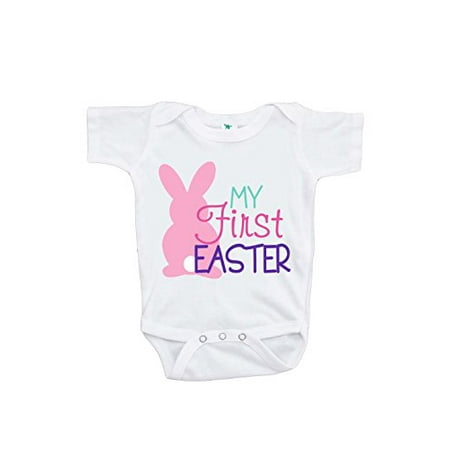 

7 ate 9 Apparel Baby Girls Novelty 1st Easter Onepiece Pink and Purple