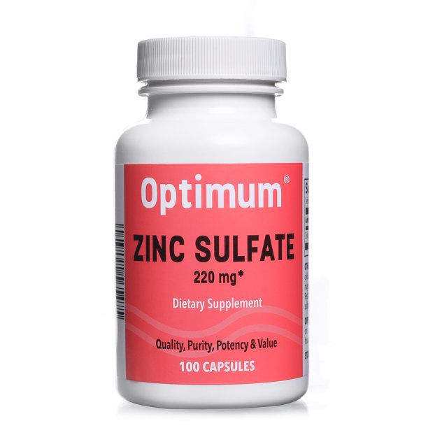 Zinc Sulfate 220 mg 100 Count Capsules Dietary Supplement Walmart