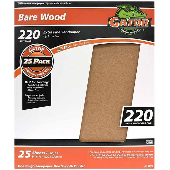Ali Industries Bare Wood Sanding Sheets - Heavy Duty Wood Sanding Sheet - 9" x 11"