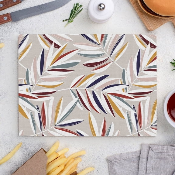 Place Mats Set,Decorative Table Place Mats For For In Door Dinning,Heat Insulation Stain Resistant Table Mats(Leaves)