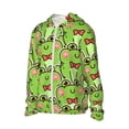thumbnail image 2 of Kll Cute Green Frog Print Men'S Women’s Upf 50+ Sun Protection Outdoor Hoodie Jacket Long Sleeve Fishing Hiking Performance Shirt- Small, 2 of 8