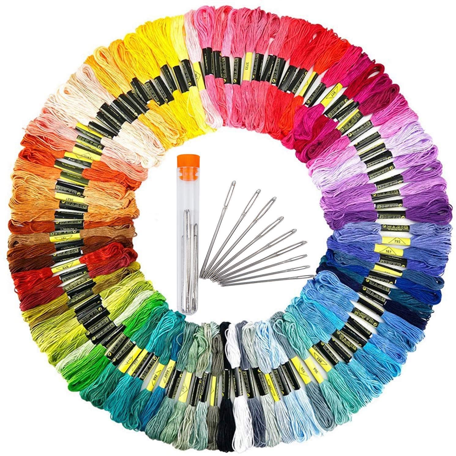 Embroidery Kit Cross Stitch Tool 100 Colors ,Embroidery Needles Threads,Embroidery Starter kit for Beginners, DIY Friendship Bracelets String Art Crafts - image 1 of 8
